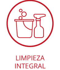 La imagen muestra un logo acompañado por letras en mayúsculas mencionando "LIMPIEZA INTEGRAL".