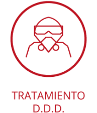 La imagen muestra un logo acompañado por letras en mayúsculas mencionando "TRATAMIENTO D.D.D".