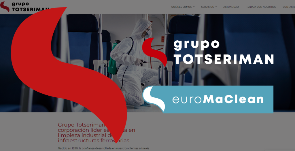 La imagen muestra como luce la nueva web de Grupo Totseriman.